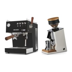 Ascaso Steel DUO PID PLUS, Black&Wood + Eureka Mignon Single Dose, White & Oak