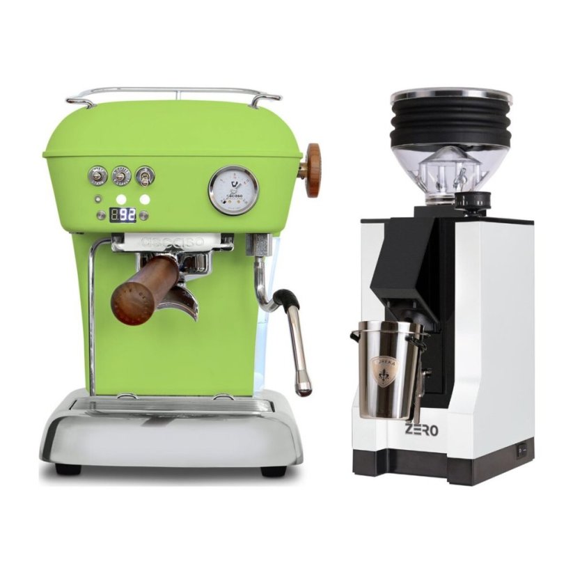 Ascaso DREAM PID Fresh Pistachio + Eureka Mignon Zero, BL white