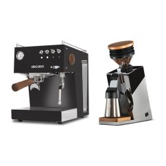 Ascaso Steel Uno PID black + Eureka Mignon Single Dose PRO, Chrome & Oak