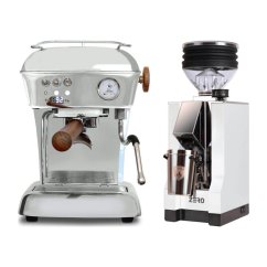 Ascaso DREAM PID leštený hliník + Eureka Mignon Zero, CR white