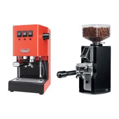 Gaggia Classic E24, oranžová + Eureka Mignon Libra, CR black