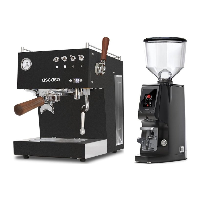 Ascaso Steel DUO PID PLUS, Black&Wood + Eureka Atom W 65, black