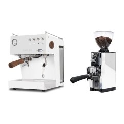 Ascaso Steel Uno PID biela + Eureka Mignon Libra 65 All Purpose, CR biela