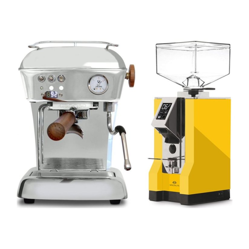 Ascaso DREAM PID leštěný hliník + Eureka Mignon Specialita, CR Yellow