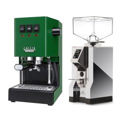Gaggia Classic E24, zelená + Eureka Mignon Specialita, CR Chrome