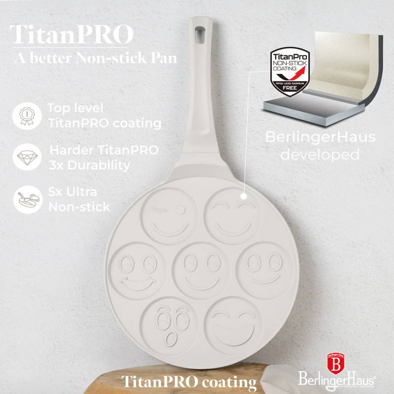 BERLINGERHAUS Lívanečník s titanovým povrchem Smajlíci 26 cm Sahara Collection