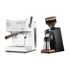 Ascaso Steel DUO PID PLUS, White&Wood + Eureka Mignon Single Dose PRO, Black & Oak