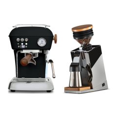 Ascaso DREAM PID Dark Black + Eureka Mignon Single Dose PRO, Chrome & Oak