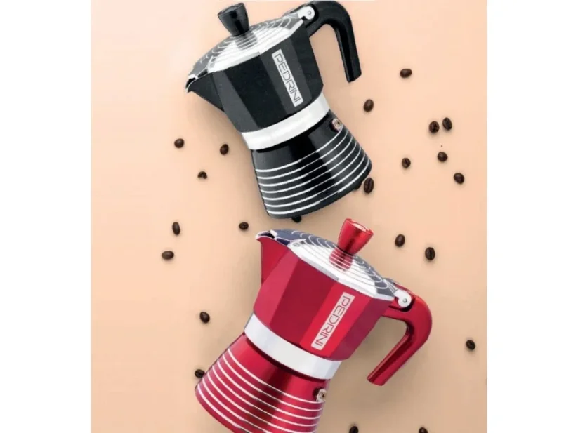 Moka konvička Pedrini Infinity černá - Velikost porce moka: 6 porcí