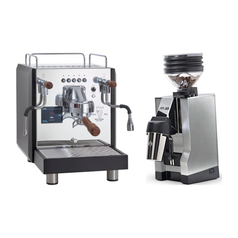 Bezzera DUO DE Black + Eureka Mignon Zero 65 All Purpose, CR chrome
