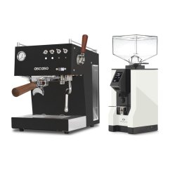 Ascaso Steel DUO PID PLUS, Black&Wood + Eureka Mignon Specialita, BL White