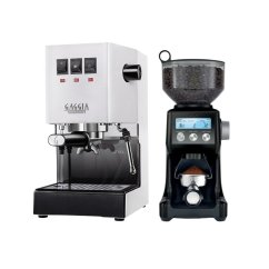 Gaggia Classic E24, bílá + Mlýnek Sage BCG820TRR Black