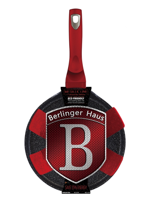 BERLINGERHAUS Pánev na palačinky s mramorovým povrchem 25 cm Burgundy Metallic Line