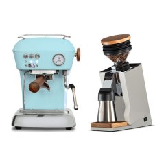 Ascaso DREAM PID Kid Blue + Eureka Mignon Single Dose PRO, White & Oak