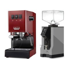 Gaggia Classic E24, červená + Eureka Mignon Specialita, BL Grey