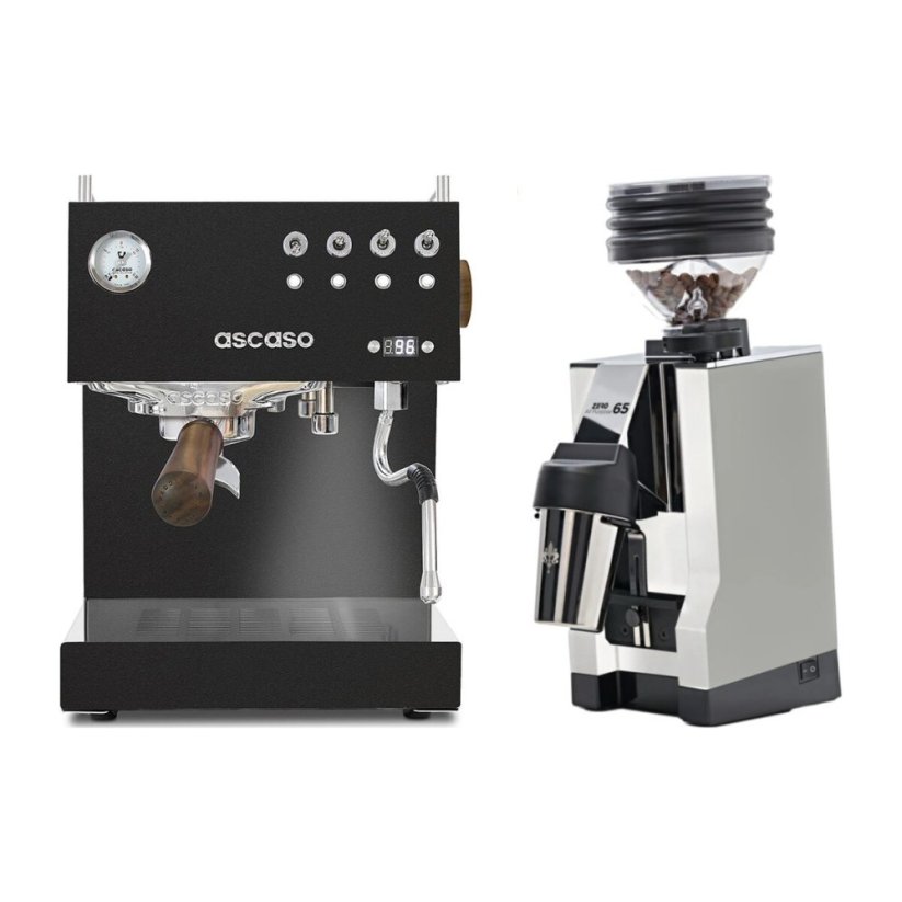Ascaso Steel DUO PID Black + Eureka Mignon Zero 65 All Purpose, CR white