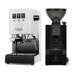 Gaggia Classic E24, bílá + Eureka Mignon Manuale, BL black