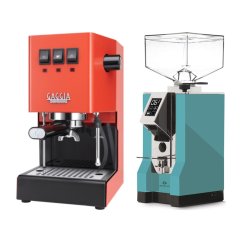 Gaggia Classic E24, oranžová + Eureka Mignon Specialita, CR Tiffany blue