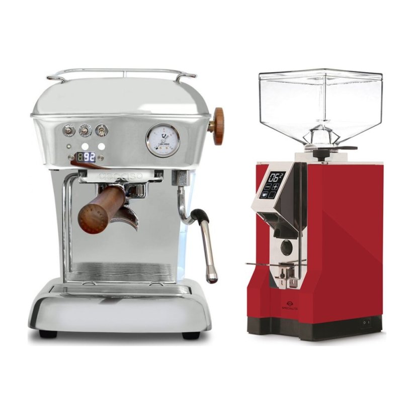 Ascaso DREAM PID leštěný hliník + Eureka Mignon Specialita, CR Ferrari red