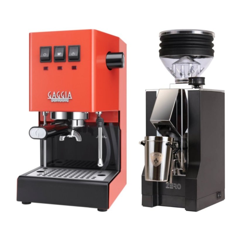 Gaggia Classic E24, oranžová + Eureka Mignon Zero, CR black