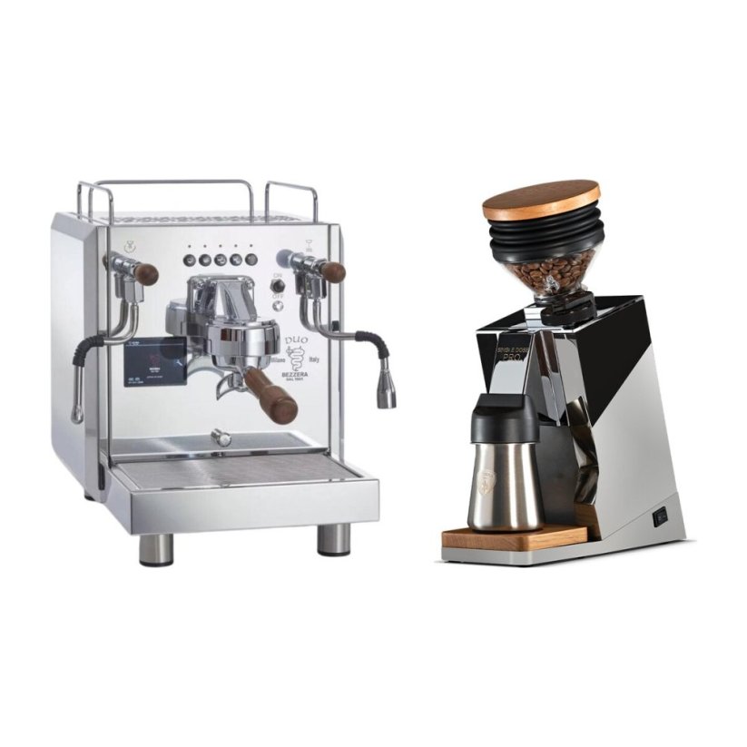 Bezzera DUO DE + Eureka Mignon Single Dose PRO, Chrome & Oak