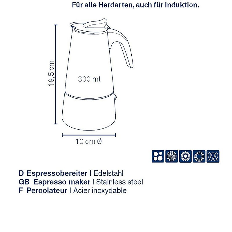 KELA Konvice na espresso Ferrara nerez černá 300 ml