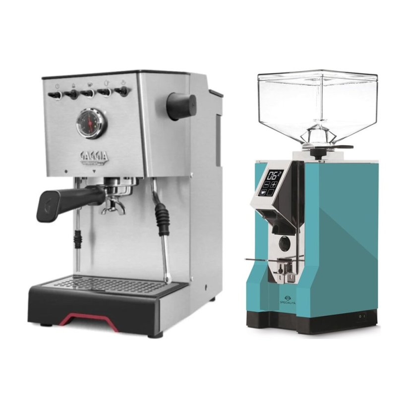 Gaggia Classic GT + Eureka Mignon Specialita, CR Tiffany blue