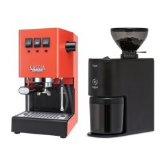 Gaggia Classic E24, oranžová + Eureka Peppe, Matt black