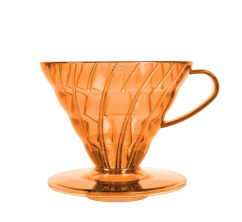 Hario plastový dripper průhledný V60-02 oranžový