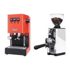 Gaggia Classic E24, oranžová + Eureka Mignon Libra 65 All Purpose, CR white