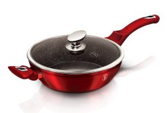 BERLINGERHAUS Pánev hluboká s mramorovým povrchem a poklicí 32 cm Burgundy Metallic Line