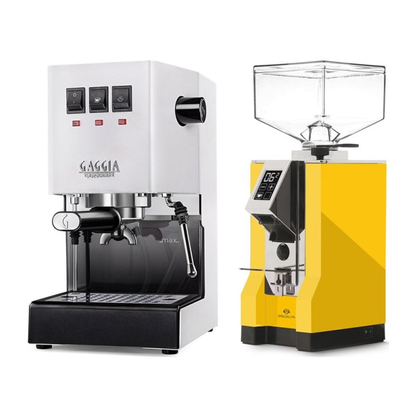 Gaggia Classic E24, bílá + Eureka Mignon Specialita, CR Yellow
