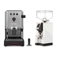 Gaggia Classic Up stříbrná + Eureka Mignon Specialita, CR White