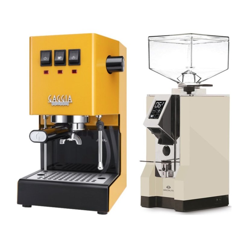Gaggia Classic E24, žlutá + Eureka Mignon Specialita, CR Cream