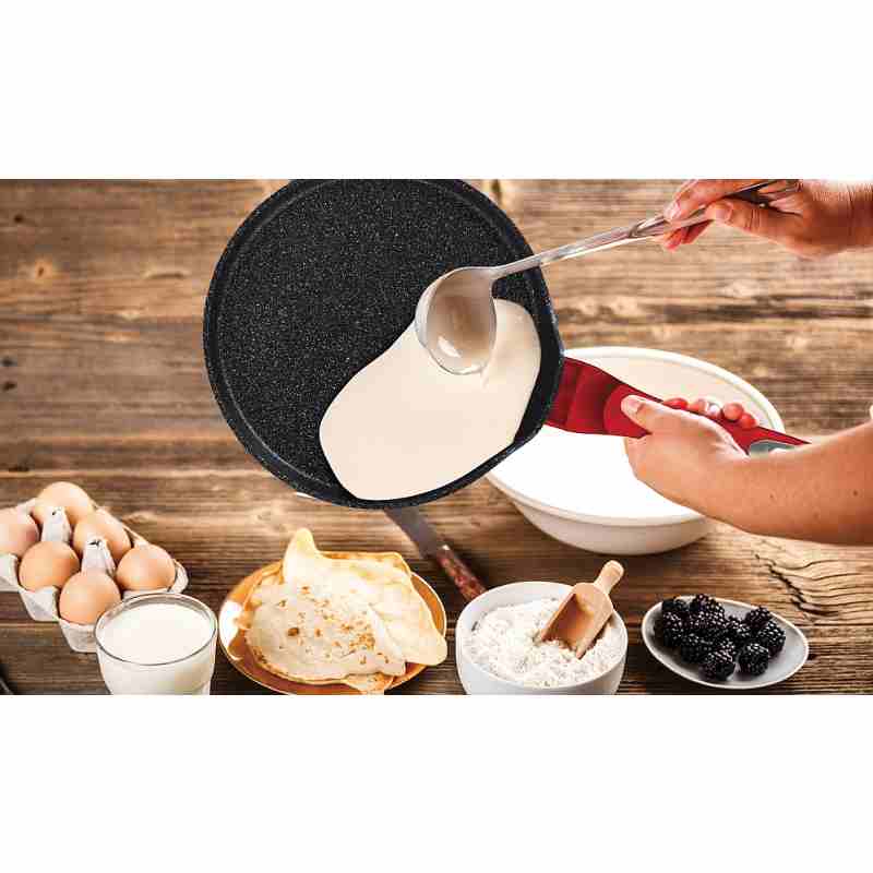 BERLINGERHAUS Pánev na palačinky s mramorovým povrchem 25 cm Burgundy Metallic Line