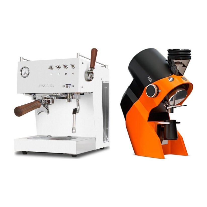 Ascaso Steel DUO PID PLUS, White&Wood + Eureka Zeus, orange