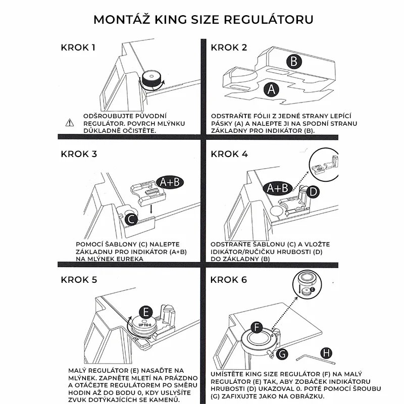 Eureka Mignon King Size regulátor hrubosti mletí