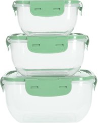 EXCELLENT HOUSEWARE Dóza na potraviny 3 ks světle zelená