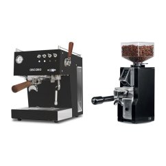 Ascaso Steel DUO PID PLUS, Black&Wood + Eureka Mignon Libra, CR black