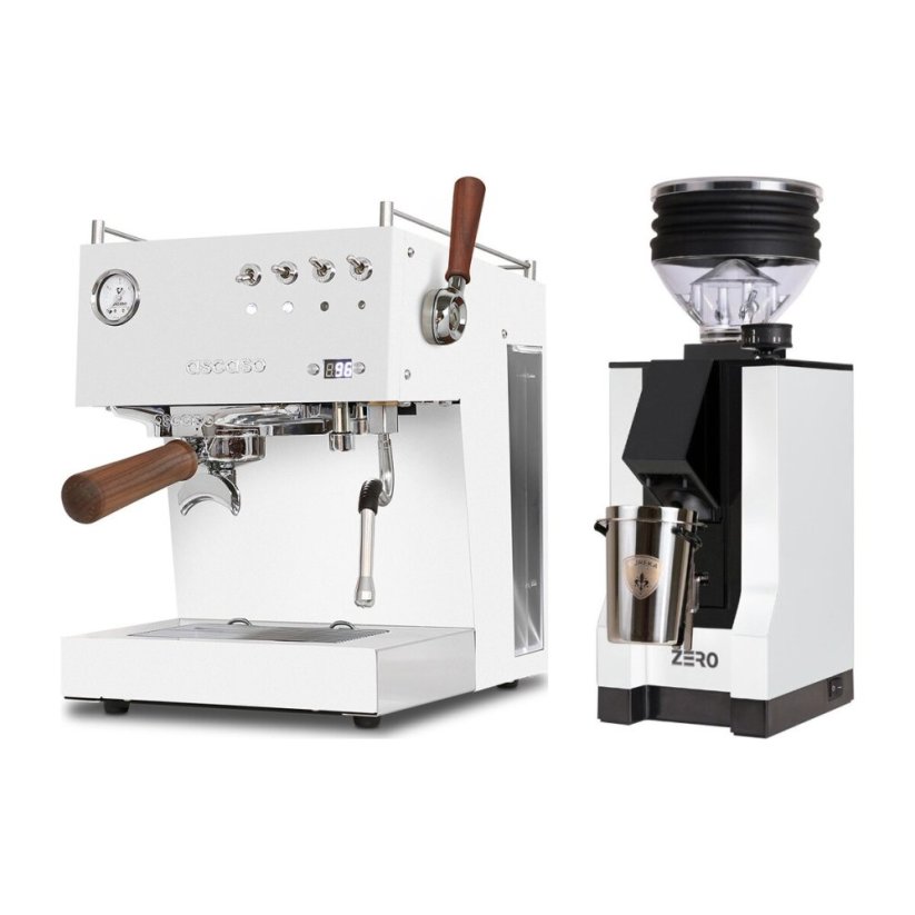 Ascaso Steel DUO PID PLUS, White&Wood + Eureka Mignon Zero, BL white