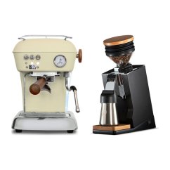 Ascaso DREAM PID Sweet Cream + Eureka Mignon Single Dose PRO, Black & Oak