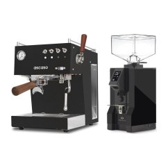 Ascaso Steel DUO PID PLUS, Black&amp;Wood + Eureka Mignon Specialita, BL Black