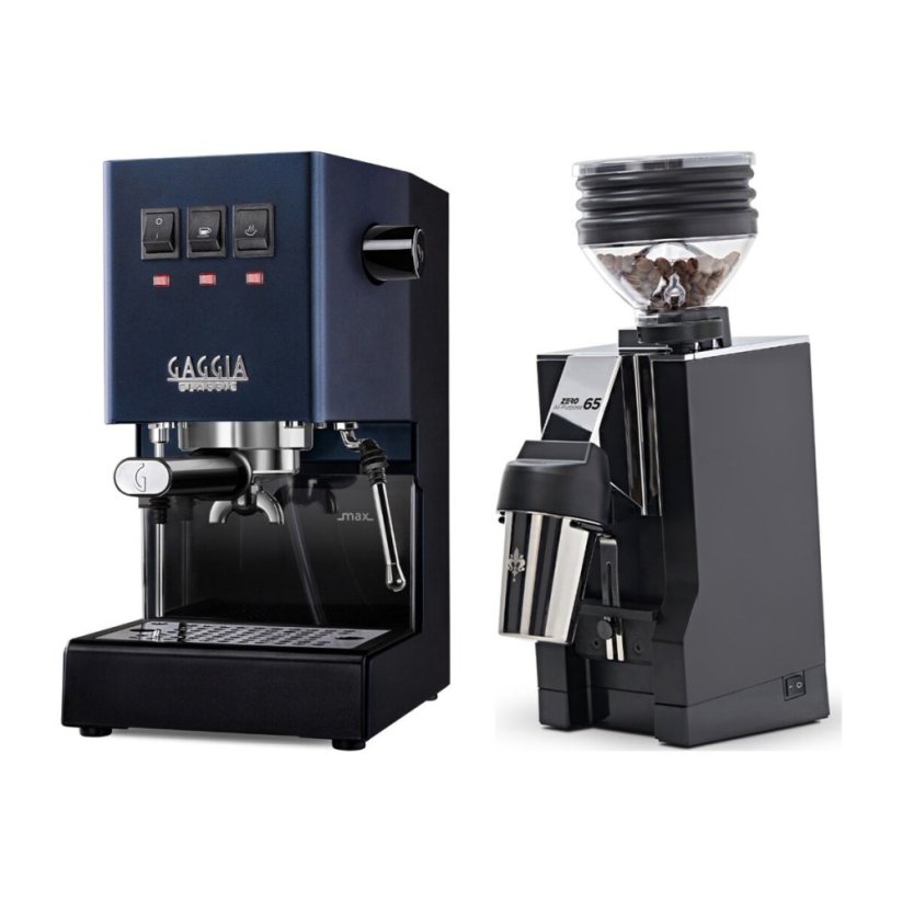 Gaggia Classic E24, modrá + Eureka Mignon Zero 65 All Purpose, CR black