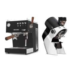 Ascaso Steel DUO PID PLUS, Black&Wood + Eureka Zeus, white