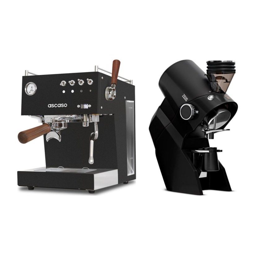 Ascaso Steel DUO PID PLUS, Black&Wood + Eureka Zeus, black