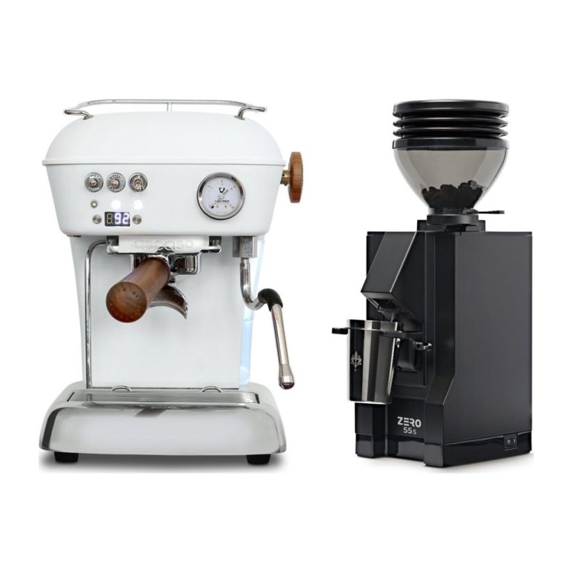 Ascaso DREAM PID Cloud White + Eureka Mignon Zero 55s Black