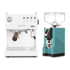 Ascaso Steel DUO PID White + Eureka Mignon Specialita, CR Tiffany blue
