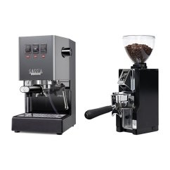 Gaggia Classic E24, šedá + Eureka Mignon Libra 65 All Purpose, CR black