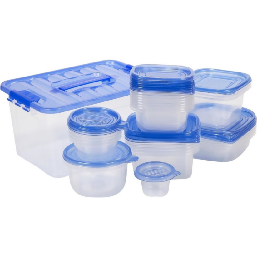 EXCELLENT HOUSEWARE Dóza na potraviny JUMBO sada 27 ks modrá