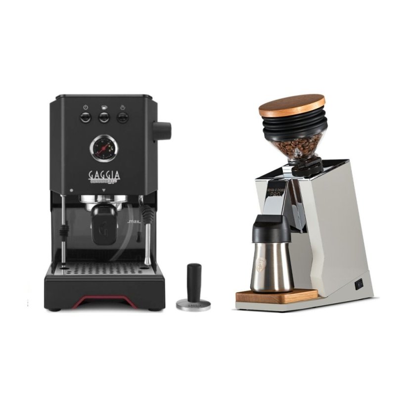 Gaggia Classic Up černá + Eureka Mignon Single Dose PRO, White & Oak